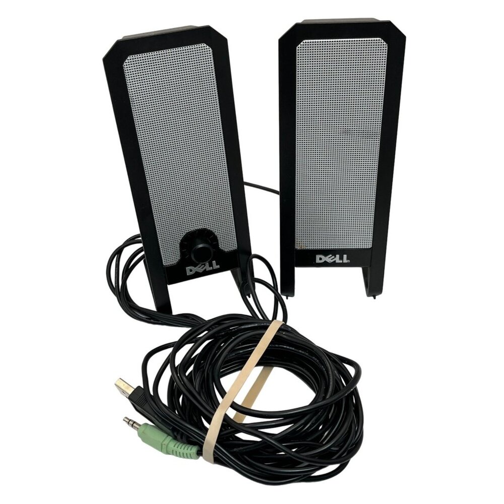 Dell USB Computer Speakers - Wired Black & Silver Model CN-0JH995 109a
